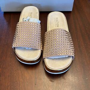 Reaction Kenneth Cole quartz Maila stretch jewel slides Size 6 NIB